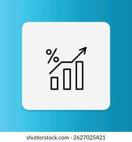  Loan analysis icon with bar chart and percentage symbol.