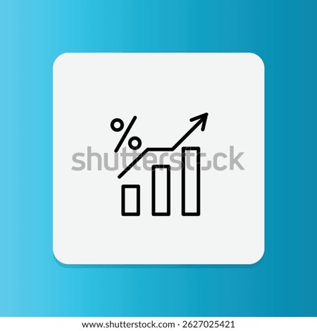  Loan analysis icon with bar chart and percentage symbol.