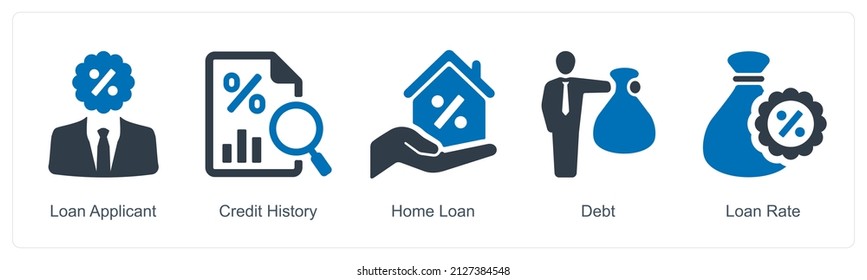 Loan Applicant And Credit History Icon Concept