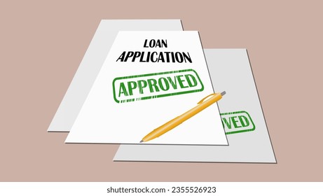 loan application approved, high quality vector