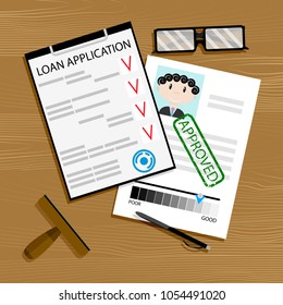 Loan application approved. Mortgage approval, loan concept, vector car loan approved illustration