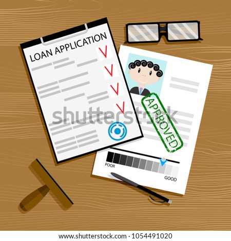 Loan application approved. Mortgage approval, loan concept, vector car loan approved illustration