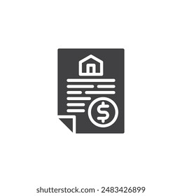 Loan application vector icon. filled flat sign for mobile concept and web design. Mortgage document glyph icon. Symbol, logo illustration. Vector graphics