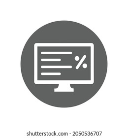 Loan, application, web, interest rates icon. Rounded gray vector design.