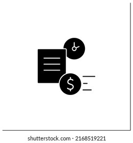 Loan apply glyph icon. Used by borrowers to loan application. Easy and money, interest rate. Banking service concept. Filled flat sign. Isolated silhouette vector illustration