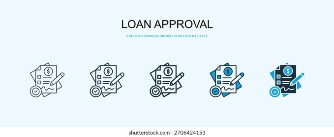 Icono de Aprobación de préstamo Ilustración vectorial de estilo diferente