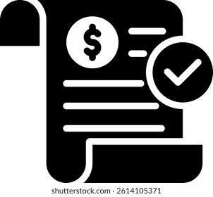 Loan Approval Icon Glyph Vector Illustration