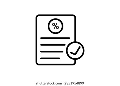 Loan Approval Icon. Icon related to Credit and Loan. suitable for web site design, app, user interfaces, printable etc. Line icon style. Simple vector design editable