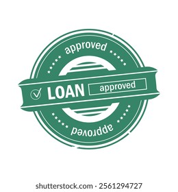 A loan approval stamp that completes the real estate lending process. Vector isolated illustration