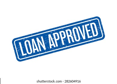 Loan approved grunge retro blue isolated stamp