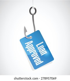 loan approved hook tag sign concept illustration design over white