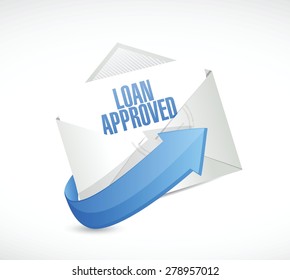 loan approved mail sign concept illustration design over white