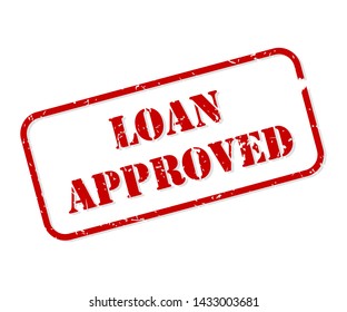 Loan approved red rubber stamp vector isolated