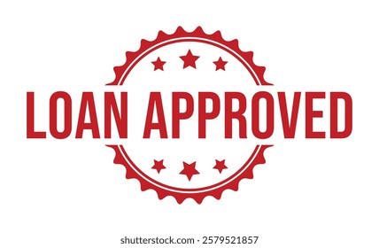 LOAN APPROVED Red rubber stamp on white background. LOAN APPROVED stamp sign. LOAN APPROVED stamp.