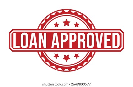LOAN APPROVED Red rubber stamp on white background. LOAN APPROVED stamp sign. LOAN APPROVED stamp.