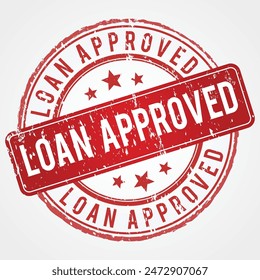 Loan Approved stamp in Grunge Red Shade 