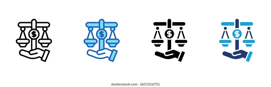 Loan Balance icon Multi Style Vector Illustration