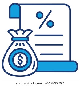 Illustration eines blauen Kreditsymbols