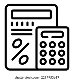 Loan calculator icon outline vector. Profit finance. Chart company
