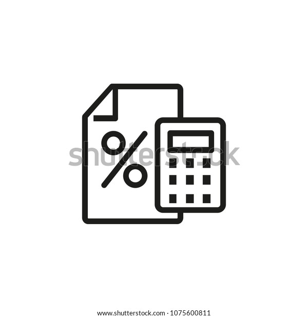 Loan calculator line icon. Interest, counting,\
estimating. Loan concept. Can be used for topics like banking,\
interest rate, finance.