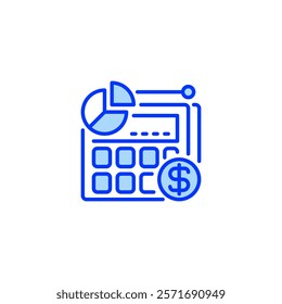 Loan Calculator line icon. Universal creative premium symbol. Vector sign icon logo template. Vector illustration