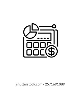 Loan Calculator line icon. Universal creative premium symbol. Vector sign icon logo template. Vector illustration