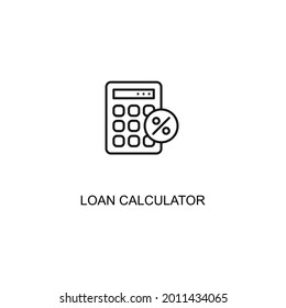 Loan Calculator Thin Line Icon Vector Eps 10, 48x48 Icon 