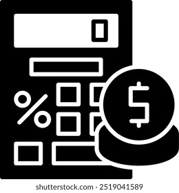 Loan calculator Vector Icon Design Symbol