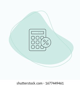 Loan calculator vector line icon