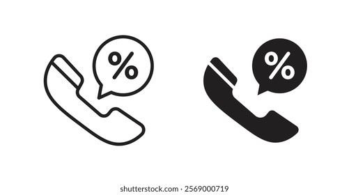 Loan call icon set vector graphics designs