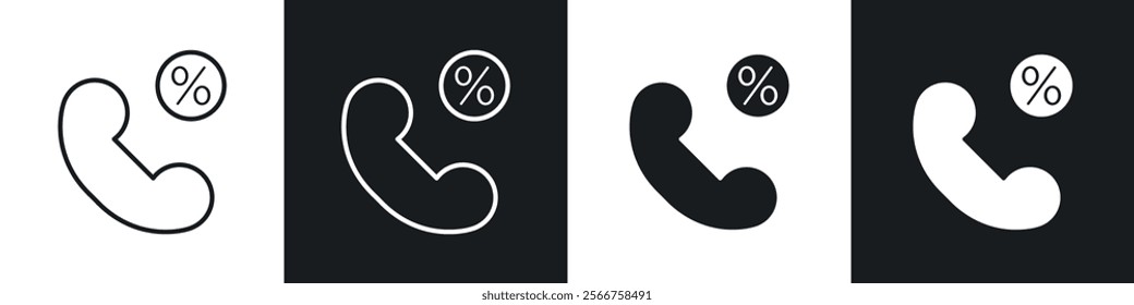 Loan call icons in Thin line black color. flat simple vector symbols illustration.