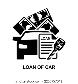 Loan of car icon. A personal loan for car owners isolated on white background vector illustration.