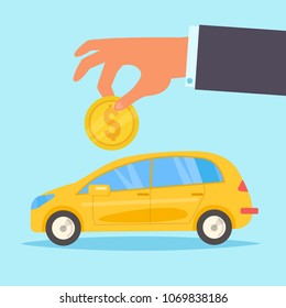 Loan For Car Vector. Cartoon. Isolated Art 