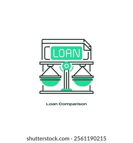 Loan Comparison Line Icon. linear style sign for mobile concept and web design. Outline vector icon.