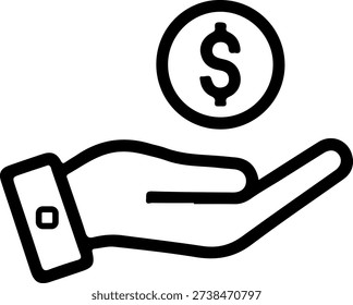 Loan concept icon representing borrowing money, financial support, credit services, and repayment planning in a clean and minimal style