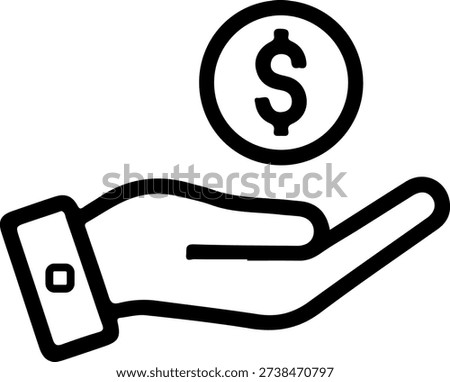 Loan concept icon representing borrowing money, financial support, credit services, and repayment planning in a clean and minimal style