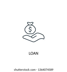 loan concept line icon. Simple element illustration. loan concept outline symbol design. Can be used for web and mobile UI/UX