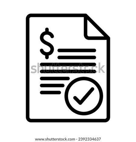 Loan contract icon. Outline style. Vector. Isolate on white background.