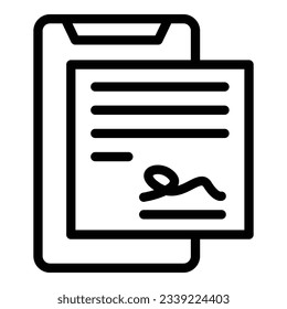 Loan contract icon outline vector. Credit terms. Tax bill