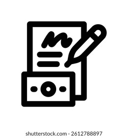 loan contract line icon. Clean and minimalist vector icon for websites, mobile apps, presentations, and logos. Fully scalable and customizable for any project.