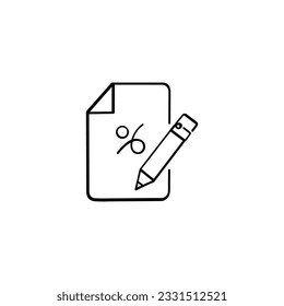 Loan Contract Line Style Icon Design