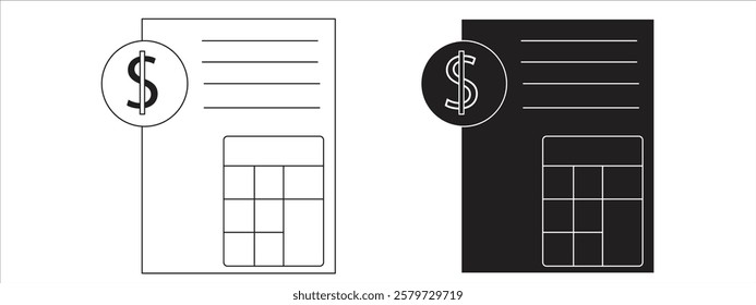 loan conversion icon, with Calculator symbol, dollar coin money, eps 10 on white background, vector illustration.