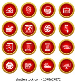 Loan credit icons set. Simple illustration of 16 loan credit vector icons for web