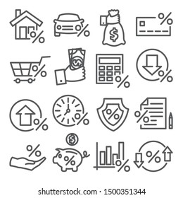 Loan and Credit line icons on white background