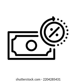 Loan credit outline icon. Loan with credit cards, online shopping. For business and payments. Vector Illustration.