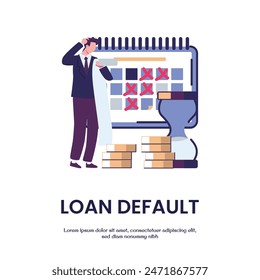 loan default flat style illustration vector design