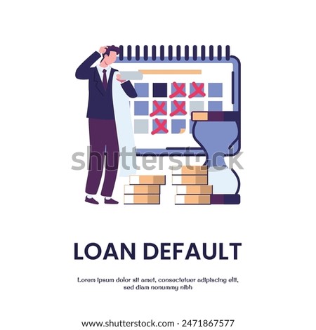 loan default flat style illustration vector design