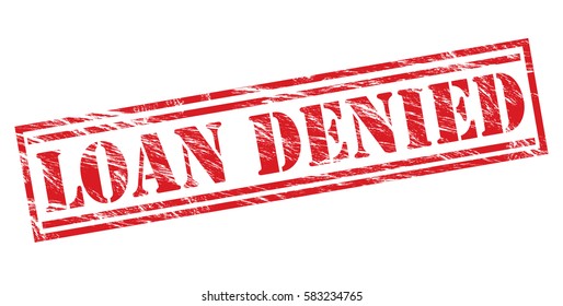 loan denied red vector stamp on white background