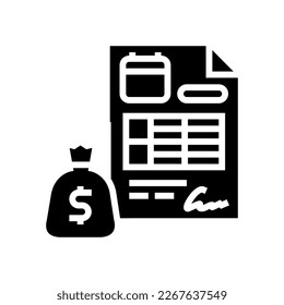 loan disbursement glyph icon vector. loan disbursement sign. isolated symbol illustration