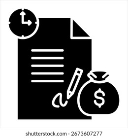 Loan Disbursement Glyph Icon Vector Illustration